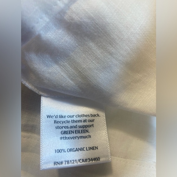 $178 New w tags Eileen fisher white organic linen wide leg trousers XL Large 14 - Picture 4 of 5